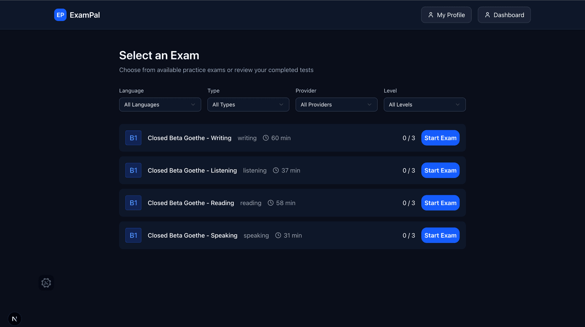 Demo: Choose Your Exam
